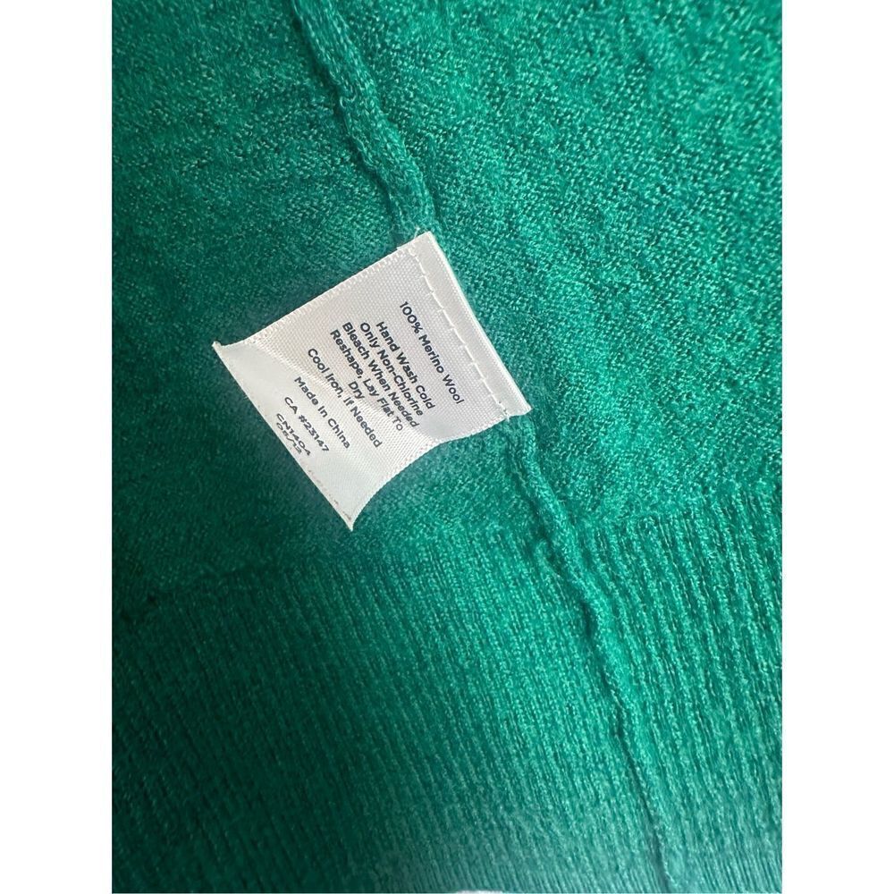 Talbots‎ Green Pure Merino Wool Knit Long Sleeve Open Cardigan - Picture 7 of 8